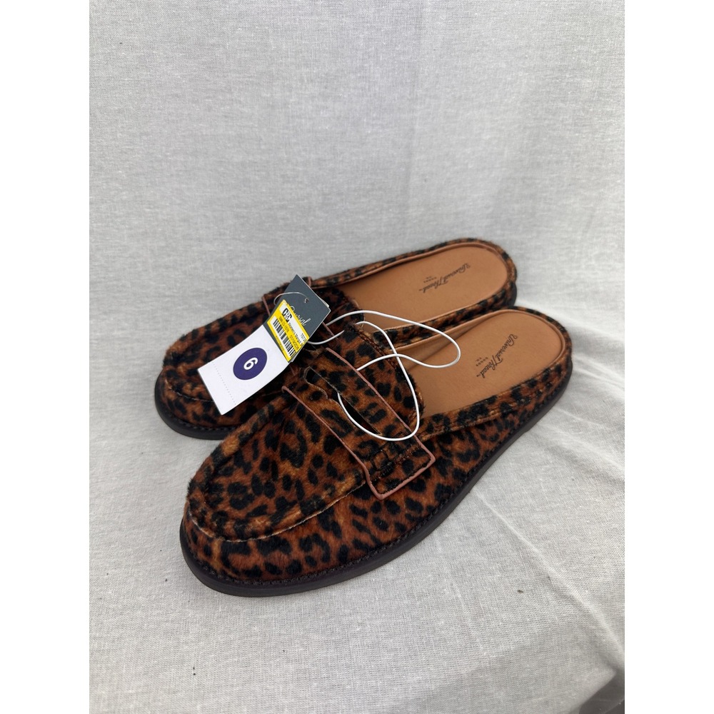 Universal Thread Women Leopard Print Mule Loafers Size 6 Slip On Penny Mules New